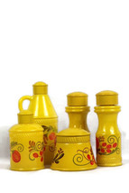 Vintage Avon Set of 5 Pennsylvania Dutch Patchwork Cologne Glass Bottles - £31.64 GBP