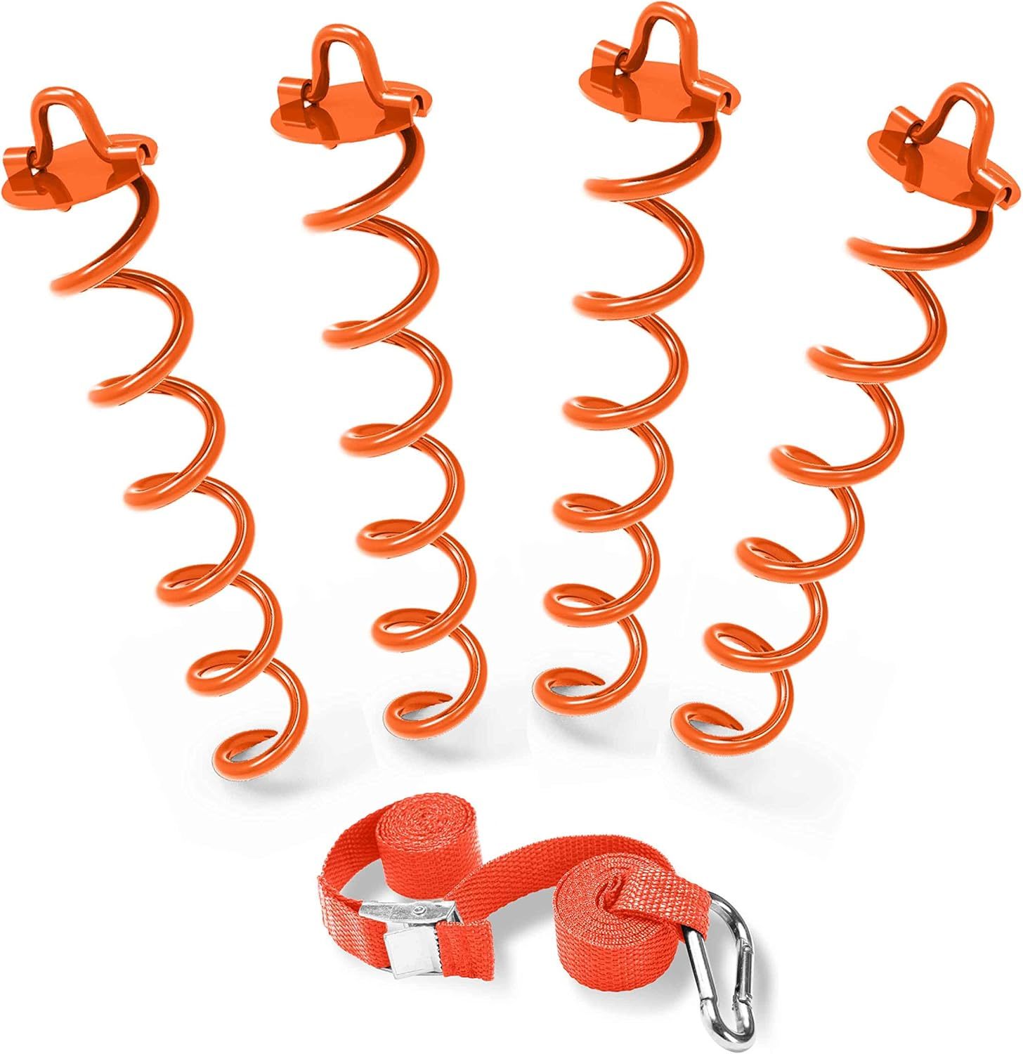 Orange 16&quot; Spiral Ground Anchor From Abccanopy With Dog Tie Out For Anchor - $44.97