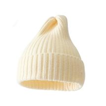 Thick Beanie warm Wool Knit Hat Baggy Cap Cuff Slouchy Skull Hats Ski Ivory - £12.75 GBP