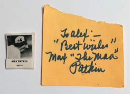 Max Patkin Clown Prince of Baseball Cut Autograph &amp; Matchbook 1992 - £23.56 GBP