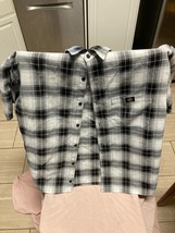 Vintage LowRider White and Black Plaid Button Up Shirt Size M - £15.57 GBP