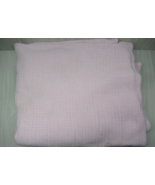 Pottery Barn kids pink thermal woven cotton blanket USED READ 67x78&quot; - £38.91 GBP