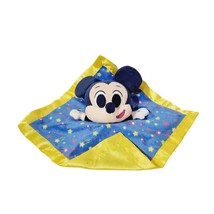 Disney Mickey Mouse Lovey Plush Yellow Satin Rattle Toy Stuffed Animal Stars - £10.17 GBP