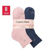 Calvin Klein Women's High Quarter  8-Pair (FREE SHIPPING)  Pink Blue Cre... - $33.65
