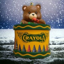 Crayola Crayons Ornament Binney Smith Teddy Bear Teacher Gift Vintage Christmas  - £11.65 GBP