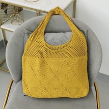 Cotton Thread Tote Bag 2022 Women Shoulder Bags Girl Shopper Fashion Large Capac - £38.20 GBP