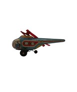 Vtg J Chein Toy Town Airways Friction Tin Litho Helicopter Works Light B... - $30.00