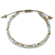 Pipitree Bohemian Multicolor Crystal Bracelet Handmade Wax Rope Braiding Charm B - £8.22 GBP