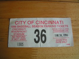 Cincinnati OH 6-24-96 Baseball Parking Ticket Riverfront Stadium Ticket Stub - £2.36 GBP