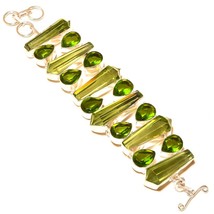 Green Amethyst Gemstone Handmade Fashion Ethnic Bracelet Jewelry 8-9&quot; SA 754 - £10.93 GBP