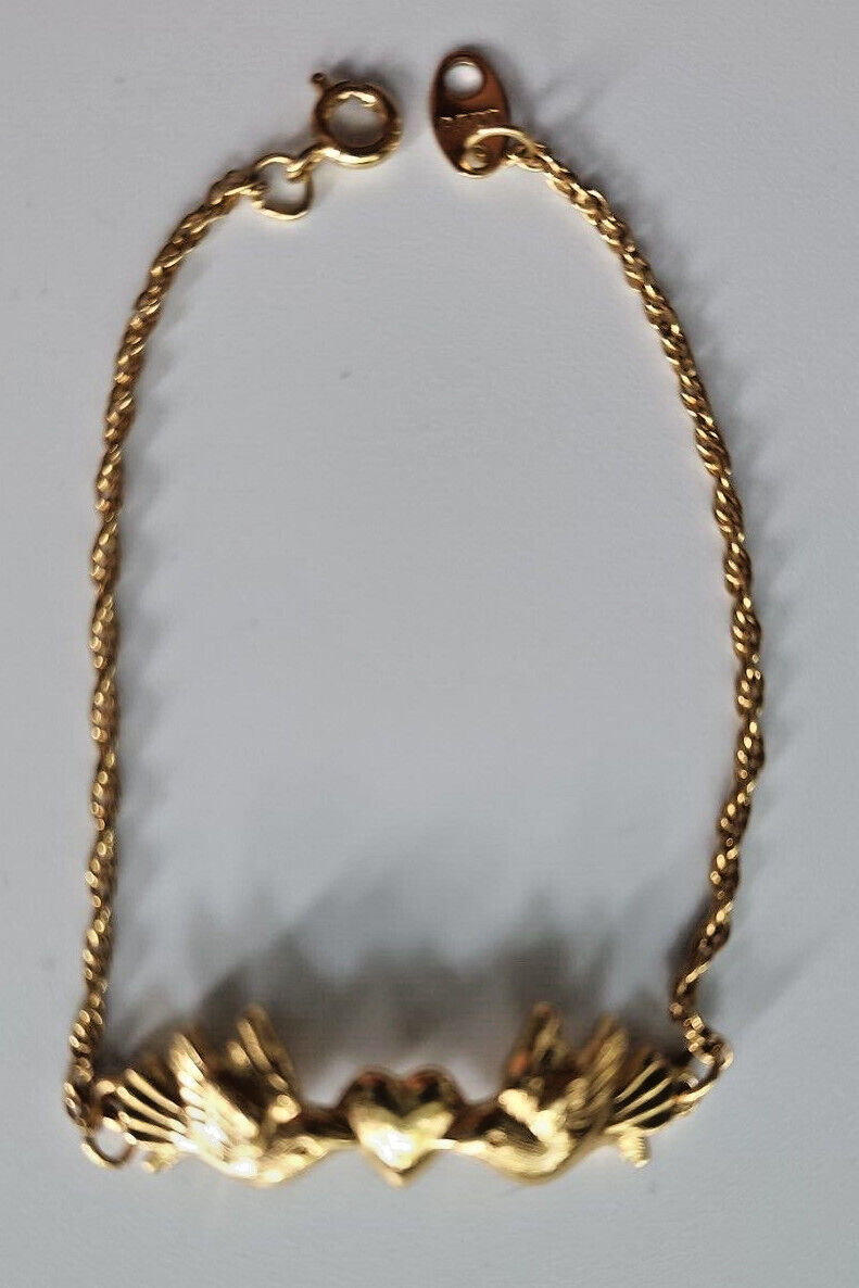 Vintage Avon Enchanted Lovebirds Anklet Bracelet Large 1994  EUC /1 - $24.99