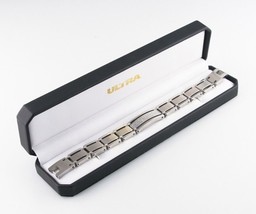 Stainless Steel Link Bracelet w/ Gorgeous Diamond Plaque TDW = 1 ct SI-1... - £540.39 GBP