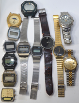 13 Vtg Mens Watches*Pulsar*Waltham*Timex*Citizen* Etc. Sold As Is For Parts - £39.65 GBP