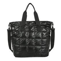 Fashion  Women Padded Nylon Shopper Bag Female Silver  Tote Travel Duvet Handbag - £104.64 GBP