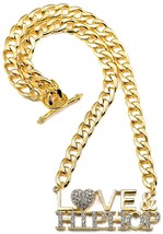 Love &amp; Hip Hop Pendant and 21.5 Inch Long Necklace with Toggle Clasp - £28.14 GBP