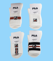 FILA Tennis Long-Cut Socks Women&#39;s Sportswear Training Casual Socks Whit... - $15.21