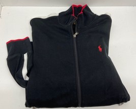 Polo Ralph Lauren Performance Jacket Mens Small Black Full Zip Long Sleeves - $33.91