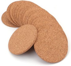 Tebery 20 Pack Round 3.9&quot; Absorbent Cork Coasters For Drinks At, Or The Cottage. - £21.64 GBP
