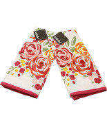 Ladelle Charlotte Kitchen Towels Floral Pattern on White Set of 2 - $238.43 MXN