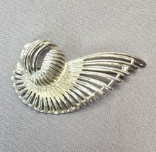 Vintage Silver-tone MCM Open Work Swirl Brooch Pin Mid-Century Modern Jewelry - £17.51 GBP