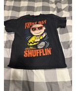 Peanuts Charlie Brown Shufflin’ Graphic Tee M Black 2012 Snoopy Comic Shirt - $218.97 MXN
