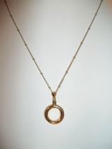 Striking Gold over Sterling Silver Chain and Perfume Bottle Pendant - £23.52 GBP