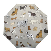 Dog Pet Lover Rain Umbrella Three Folding Durable Portable Manual Parasol - £46.76 GBP