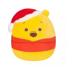 Squishmallows 10&quot; Disney Winnie the Pooh Santa Hat Christmas Official Kellytoy - £35.83 GBP