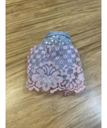 Vintage Barbie Jean Skirt with Pink Lace Doll Clothes Doll Outfits  KG JD - $11.88