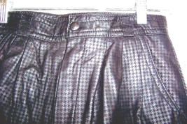 Comint Vintage Black &amp; Dark Gray Houndstooth Leather Shorts NWOT Size XX... - £52.08 GBP