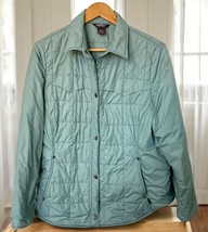 Woolrich Quilted Jacket Womens Size L Bluegrass Snap Up Coat Long Sleeve - $42.89