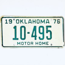 1976 United States Oklahoma Base Motor Home License Plate 10-495 - £14.70 GBP