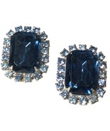 Vintage Blue Rhinestone Clip On Silver Tone Earrings  - €30,06 EUR Vintage Blue Rhinestone Clip On Silver Tone Earrings  - €30,06 EUR