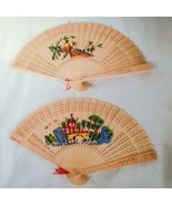 24 PC WOODEN HAND FANS decor oriental costume gift prop - $25.97 CAD