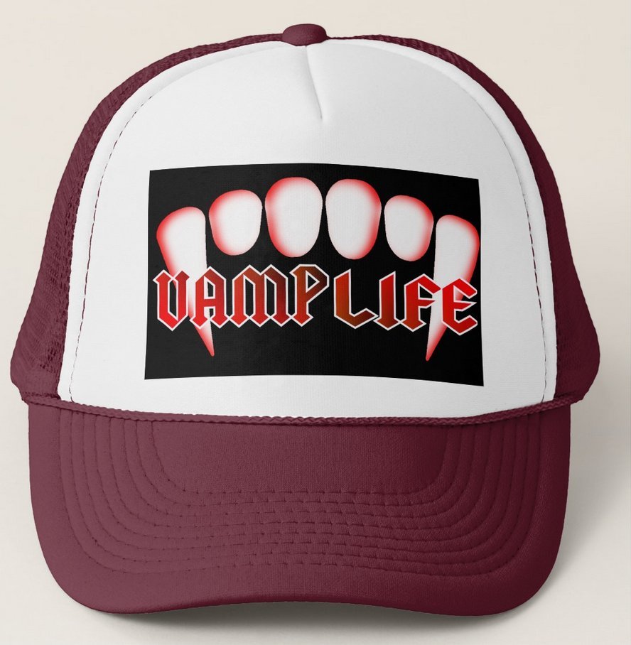 Vamplife Vampire Fangs Trucker Hat - Wine (Maroon)