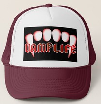 Vamplife Vampire Fangs Trucker Hat - Wine (Maroon) - $18.95