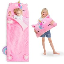Kids Unicorn Sleeping Bag, Toddler Girl Nap Mat, Plush Animal Slumber Ba... - £73.17 GBP