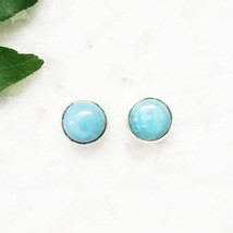 925 Argent Sterling Naturel Larimar Boucles D&#39;Oreilles Handmade Bijoux Pierre - £22.90 GBP