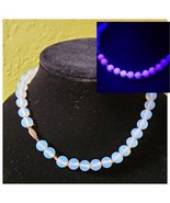 1920s Art Deco Opalescent Opaline 9mm Glass Beads Choker Necklace Silver... - €136,27 EUR