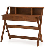 Mid Century Home Office Desk with 3 Storage Drawers and Monitor Stand-Oa... - $3,603.13 MXN
