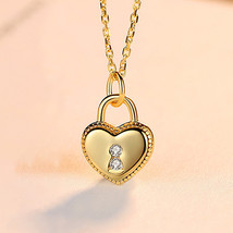 Love Lock Necklace S925 Silver Pendant Clavicle Chain Necklace Creative - £9.40 GBP