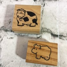 Vintage Rubber Stamps Cows Cattle Dairy Cow Farm Animals Livestock Lot Of 2 - $7.91