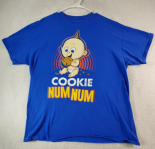 Disney T Shirt Mens XL Blue Graphic Print Short Sleeve Crew Neck Cookie Num Num - £5.91 GBP
