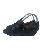 Ron White Wedge Sandals Slip On Black Strappy Mary Jane Vibram Womens 36... - $79.19