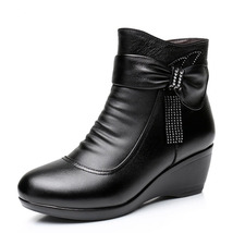  New Women Boots women Genuine Leather Winter Boots Warm Plush Autumn Shoes Wint - £60.33 GBP