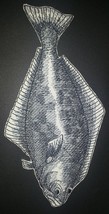 Nature&#39;s Bounty Beautiful Custom Fish Sketch[Halibut Fish] Embroidered Iron On/S - £8.19 GBP