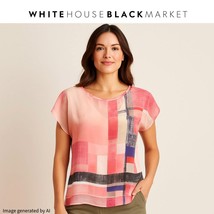 WHBM Fields of Color 2-Piece Blouse XS Semi-Sheer Layered Pink Top - $34.39 CAD