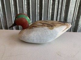 Vintage Wooden Hand Carved Duck Decoy Bird 11x5x6 - $55.71