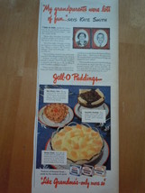 Vintage Jell-O Pudding Kate Smith Grandparents Print Magazine Advertisem... - $6.83 CAD