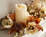 S/2 Harvest Magnolia and Berry Candle Rings by Valerie in Orange - $193.99